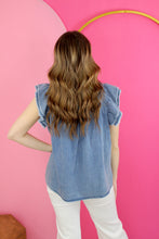 Load image into Gallery viewer, Denim Ruffle Top
