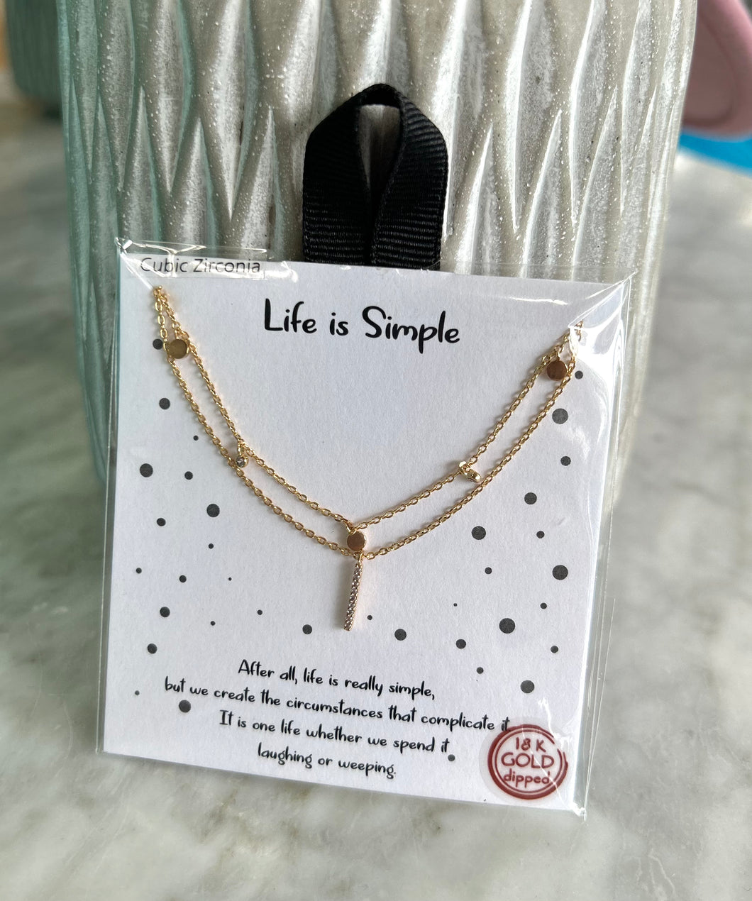 Life is Simple Layered Necklace