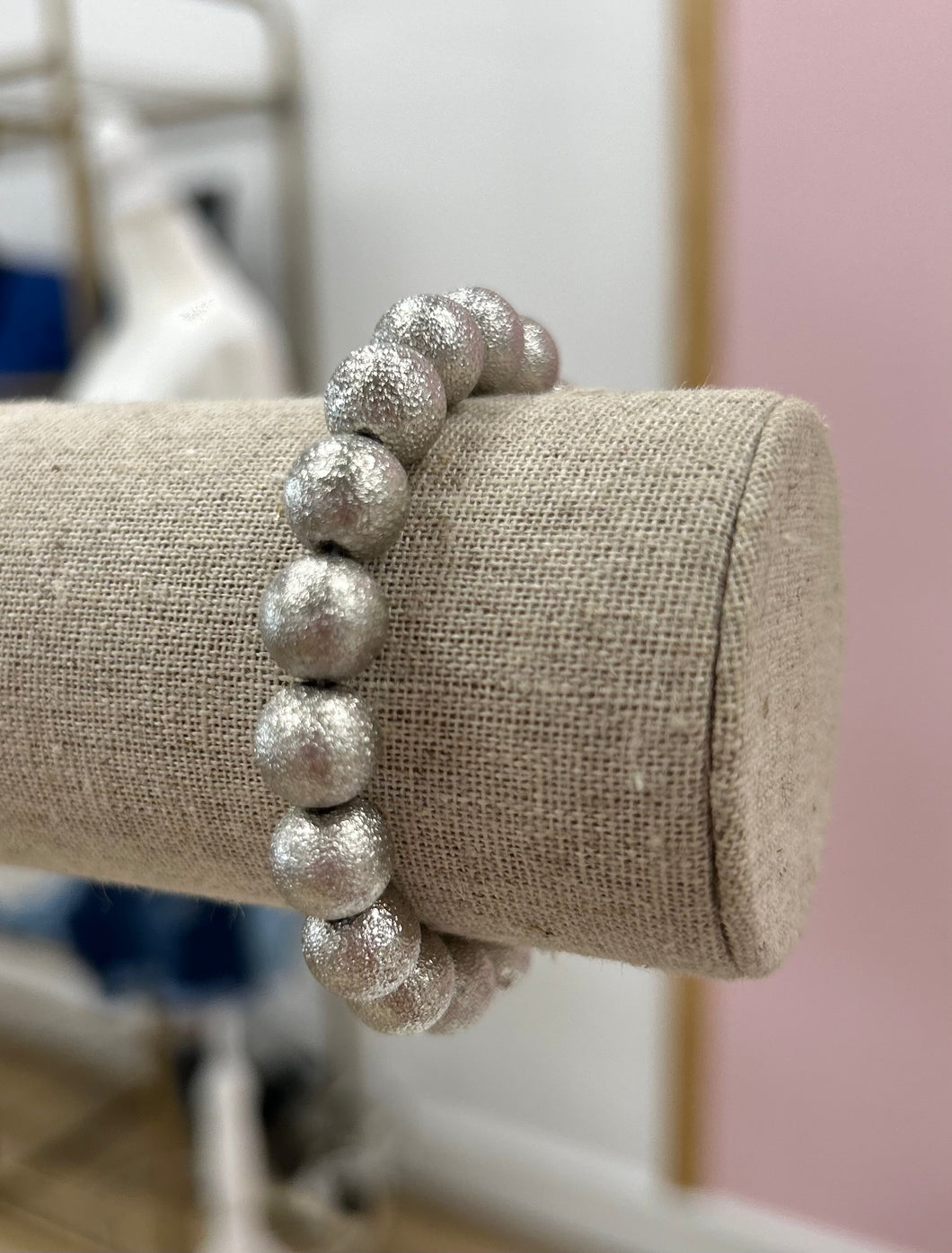 Bloomfield textured Ball Bracelet Silver