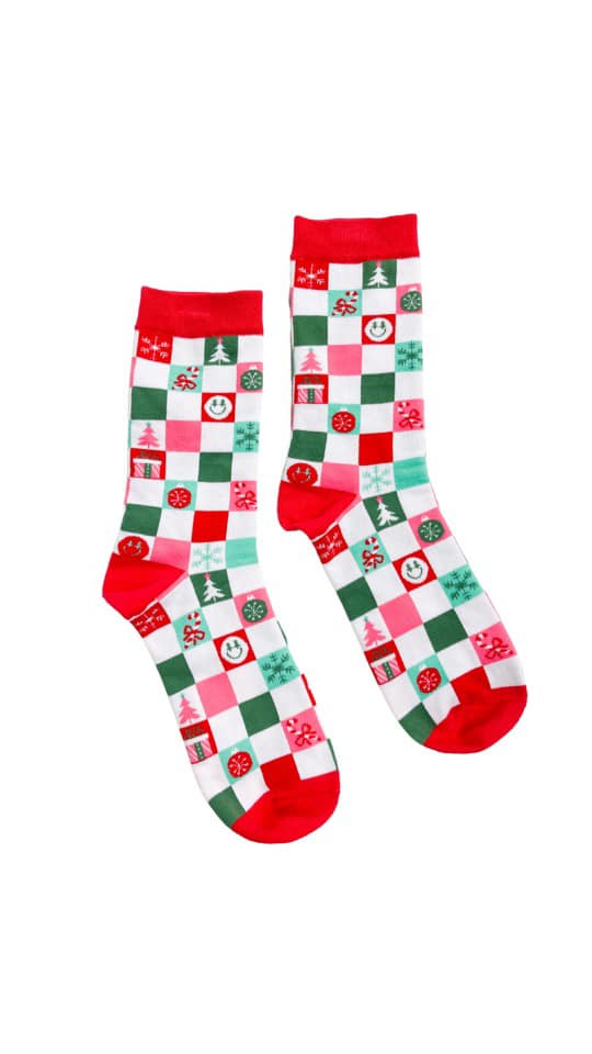 Christmas Smiley Face Socks