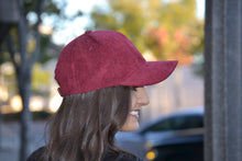 Load image into Gallery viewer, Burgundy Corduroy Baseball Cap
