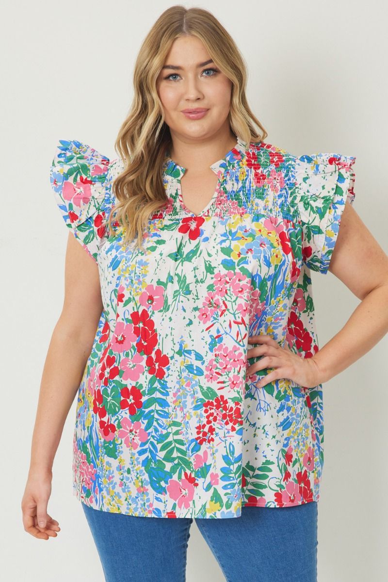 Floral Print Top( PL)